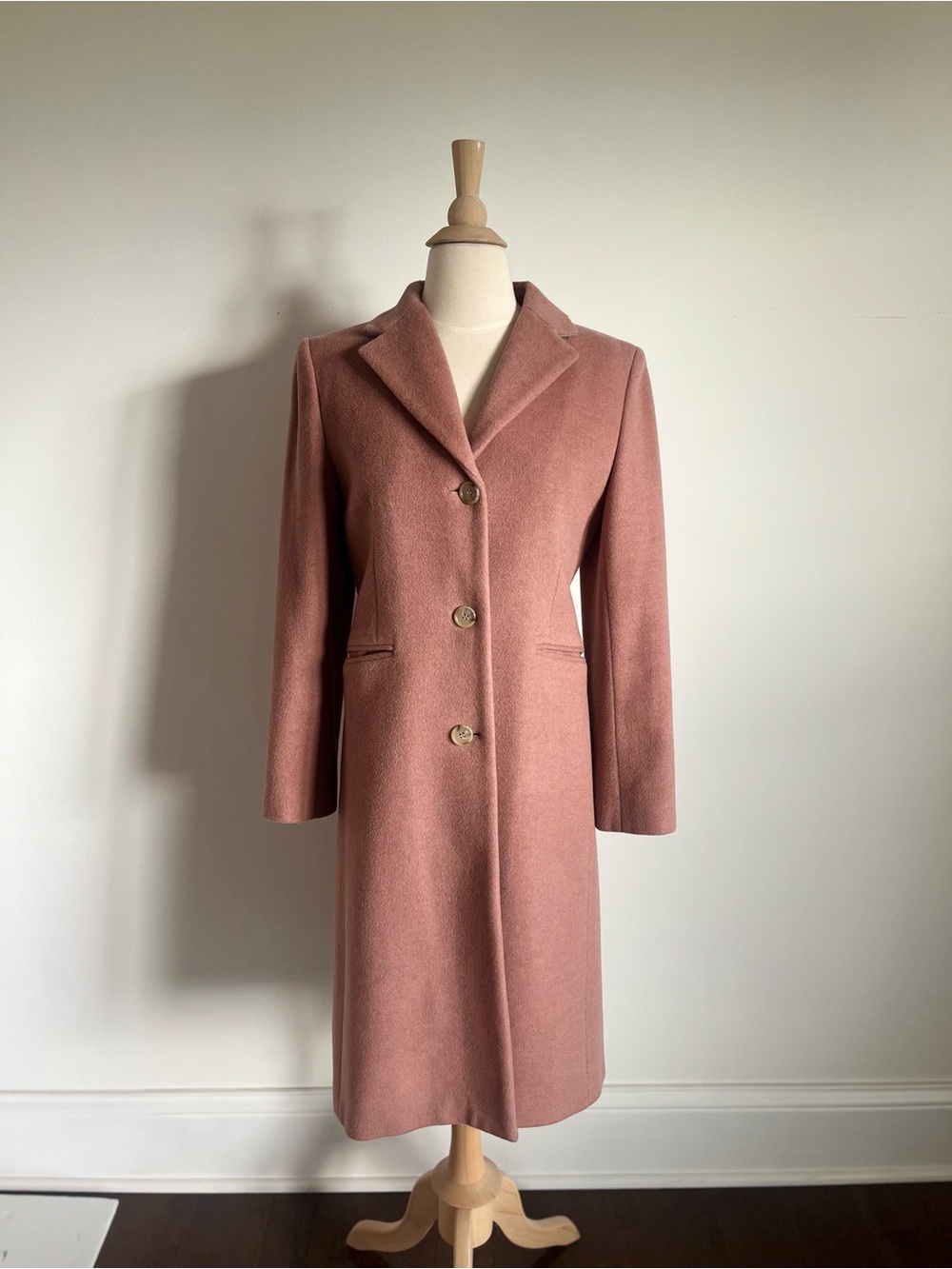 JCREW Classic Women's Long Wool Coat in Dusty Rose